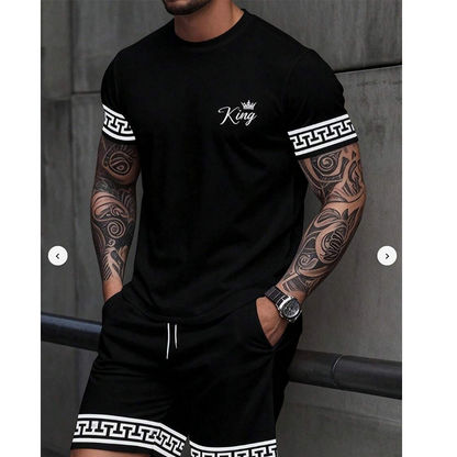 📢📢40% RABATT !! ⏰Herren Sommer 2-teiliges T-Shirt und Shorts Casual Set