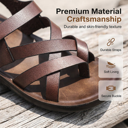 ⏰ 50% RABATT! 👞 Herren Römersandalen Sommer lässig – Weiche Sohle, atmungsaktiv & rutschfest – Ideal für Strand & Freizeit 🌊