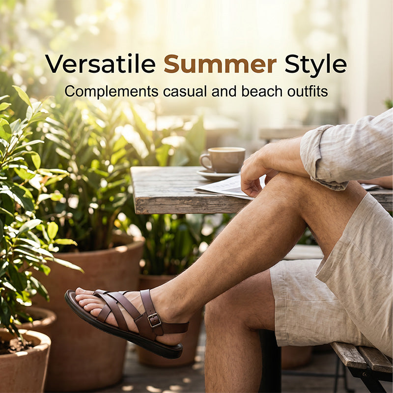 ⏰ 50% RABATT! 👞 Herren Römersandalen Sommer lässig – Weiche Sohle, atmungsaktiv & rutschfest – Ideal für Strand & Freizeit 🌊