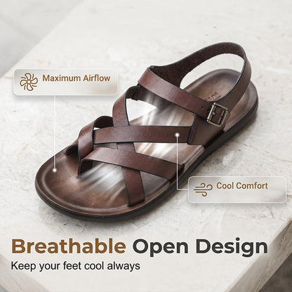 ⏰ 50% RABATT! 👞 Herren Römersandalen Sommer lässig – Weiche Sohle, atmungsaktiv & rutschfest – Ideal für Strand & Freizeit 🌊