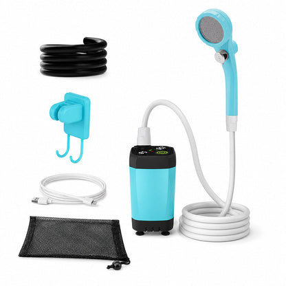 Tragbare Campingdusche mit wiederaufladbarer Pumpe