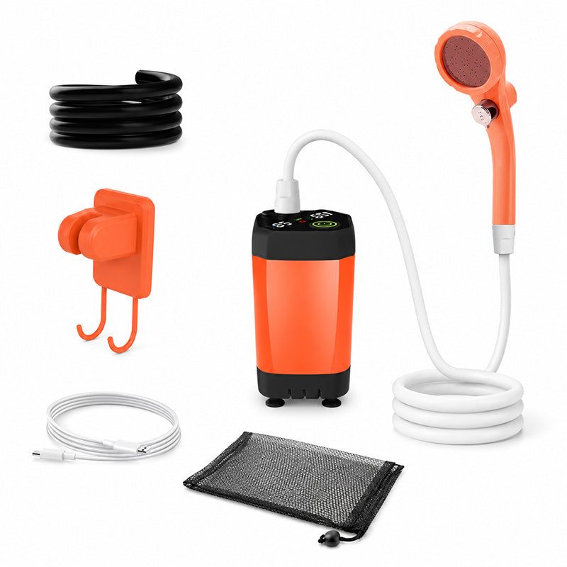 Tragbare Campingdusche mit wiederaufladbarer Pumpe
