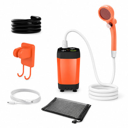 Tragbare Campingdusche mit wiederaufladbarer Pumpe