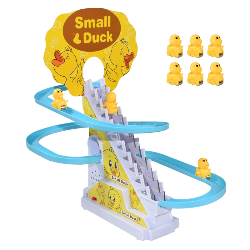 🦆 50% RABATT! 🧸 Kleines Entchen, das die Treppe hochläuft – Elektrisch, bunte Farben & lustige Musik – Perfekt zur Unterhaltung & Förderung deines Babys 🎶