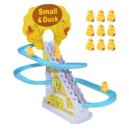 🦆 50% RABATT! 🧸 Kleines Entchen, das die Treppe hochläuft – Elektrisch, bunte Farben & lustige Musik – Perfekt zur Unterhaltung & Förderung deines Babys 🎶