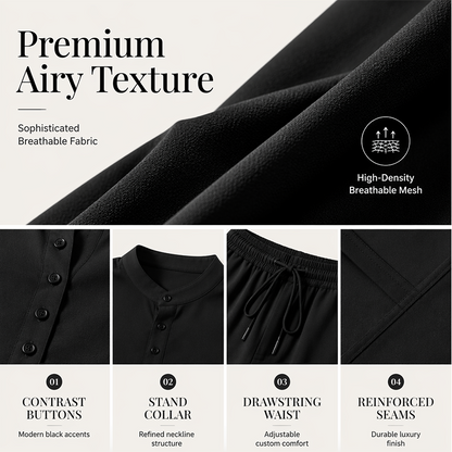 👔 50% RABATT! 🌿 2-teiliges minimalistisches Freizeit-Set für Herren – Schlichtes Hemd & Hose, atmungsaktiv & vielseitig – Ideal für Alltag, Büro & Freizeit 🕶️