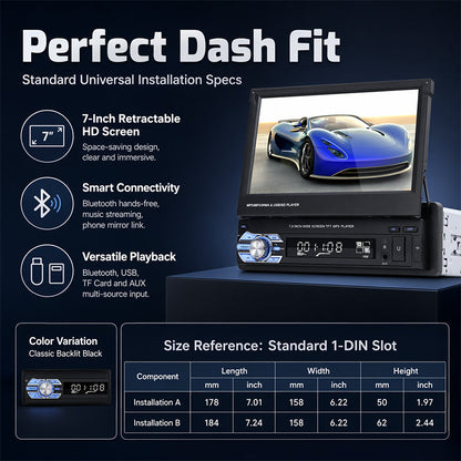 📻 Autoradio mit Touchscreen | 7-Zoll-Touchscreen · Bluetooth Freisprechen · USB/SD/AUX · Rückfahrkamera