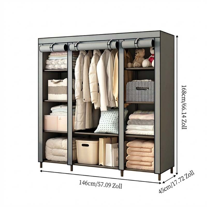 👔 50% RABATT! 🏠 Kleiderschrank aus Vliesstoff – Einfache Montage, leicht & vielseitig – Perfekt für zusätzlichen Stauraum in jedem Raum ✨