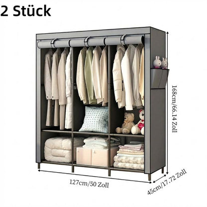 👔 50% RABATT! 🏠 Kleiderschrank aus Vliesstoff – Einfache Montage, leicht & vielseitig – Perfekt für zusätzlichen Stauraum in jedem Raum ✨
