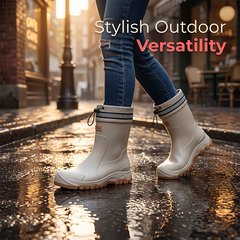 ⏳Nur für kurze Zeit 50% Rabatt⏰ Unisex Halbschaft Wasserdichte Regenstiefel 🌧️👢