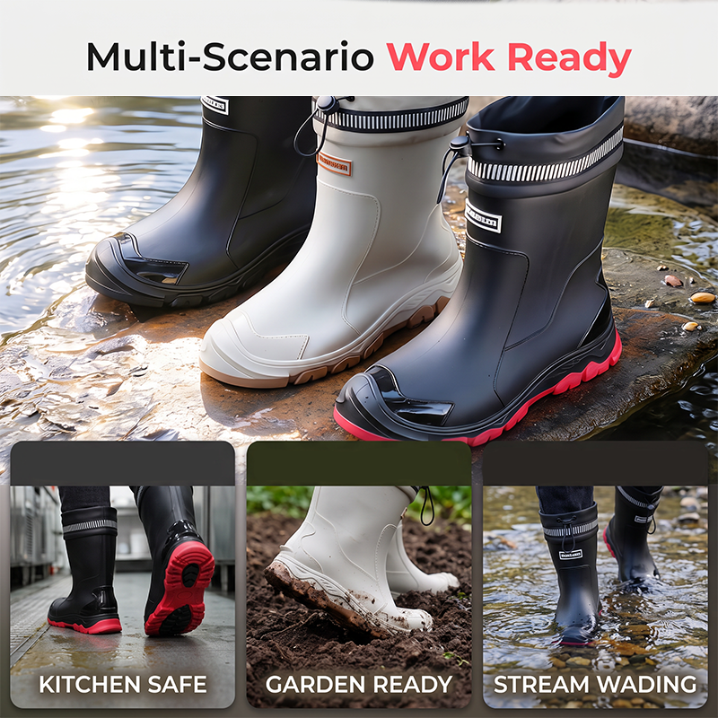 ⏳Nur für kurze Zeit 50% Rabatt⏰ Unisex Halbschaft Wasserdichte Regenstiefel 🌧️👢