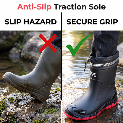⏳Nur für kurze Zeit 50% Rabatt⏰ Unisex Halbschaft Wasserdichte Regenstiefel 🌧️👢