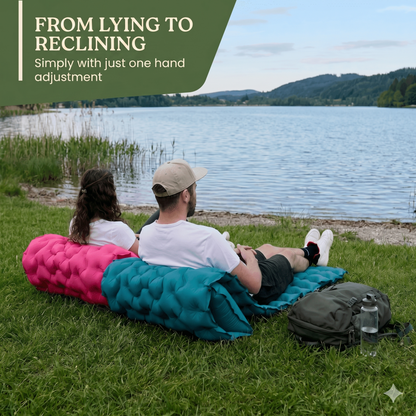 🌞 Jetzt 50% sparen! 💤 Luxus Ultraleichtes Schlafpad – Mit integrierter Fußpumpe – 7,5 cm dick & koppelbar – Perfekt für Camping, Wandern & Strand – Wasserdicht & kompakt