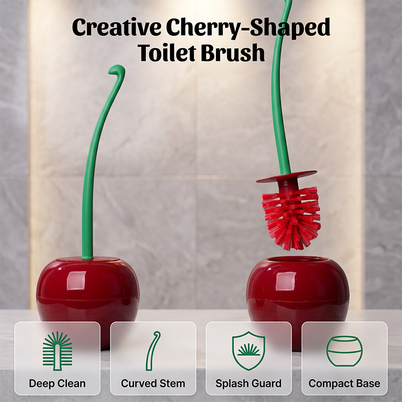 🍒 Kreative kirschförmige Toilettenbürste – Tiefenreinigung, ergonomischer Griff & platzsparendes Design