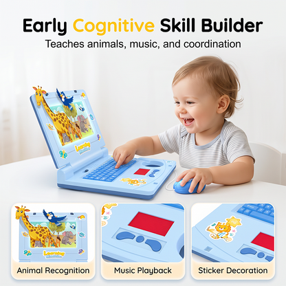 💻 50% RABATT! 🧸 Interaktiver Simulations-Spielzeug-Laptop – Lichter, Töne & Lernspiele – Fördert spielerisch Kreativität & Motorik bei Kindern 🎵