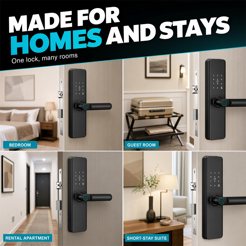 🛍️ 50 % Rabatt – Intelligentes Türschloss mit Fingerabdruck & Code – einfache Montage ohne Bohrwechsel – ideal für Mietwohnungen, Apartments & Hotels 🔑