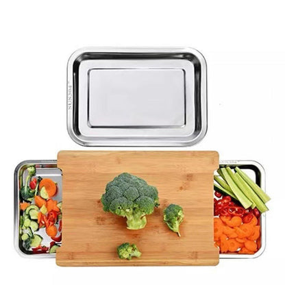 🔪 50% RABATT! 🥗 Holzschneidebrett mit ausziehbaren Schalen – Integrierte Auffangschalen, stabil & platzsparend – Perfekt für präzises Schneiden & einfaches Servieren 🪵