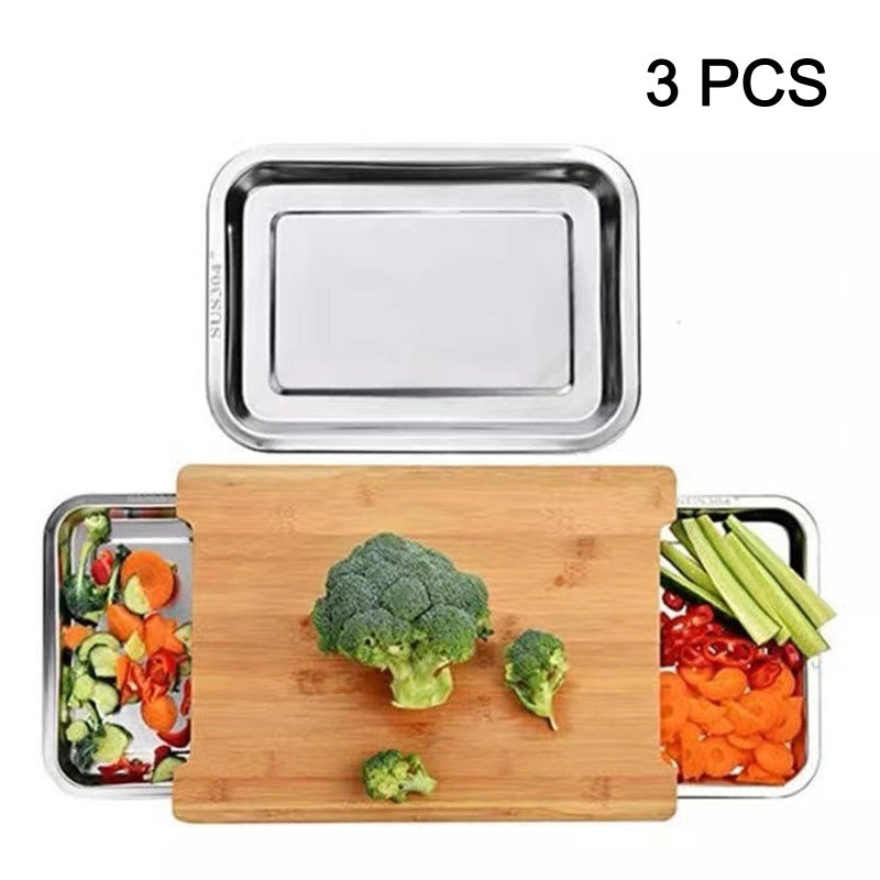 🔪 50% RABATT! 🥗 Holzschneidebrett mit ausziehbaren Schalen – Integrierte Auffangschalen, stabil & platzsparend – Perfekt für präzises Schneiden & einfaches Servieren 🪵