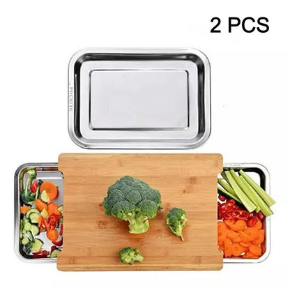 🔪 50% RABATT! 🥗 Holzschneidebrett mit ausziehbaren Schalen – Integrierte Auffangschalen, stabil & platzsparend – Perfekt für präzises Schneiden & einfaches Servieren 🪵