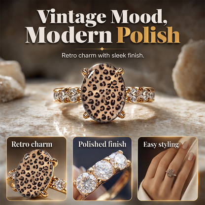 📢📢33% RABATT!! ⏰Vintage Leopardenmuster Ovaler Ring