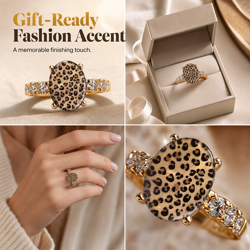 📢📢33% RABATT!! ⏰Vintage Leopardenmuster Ovaler Ring