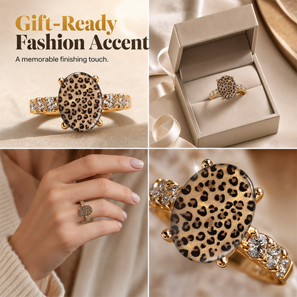 📢📢33% RABATT!! ⏰Vintage Leopardenmuster Ovaler Ring