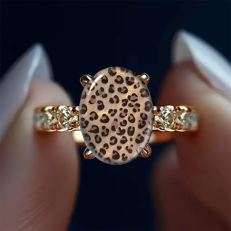 📢📢33% RABATT!! ⏰Vintage Leopardenmuster Ovaler Ring