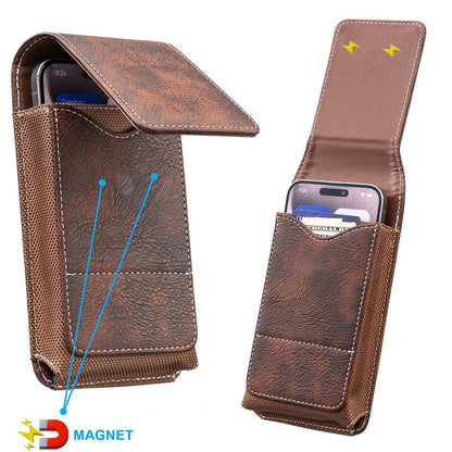 ⚡ Großer Rabatt | Gürteltasche für Smartphones 📱 Mehrfach-Tasche aus Leder mit Kartenfach