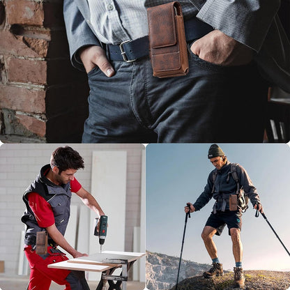 ⚡ Großer Rabatt | Gürteltasche für Smartphones 📱 Mehrfach-Tasche aus Leder mit Kartenfach