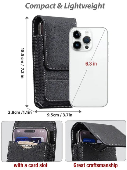 ⚡ Großer Rabatt | Gürteltasche für Smartphones 📱 Mehrfach-Tasche aus Leder mit Kartenfach