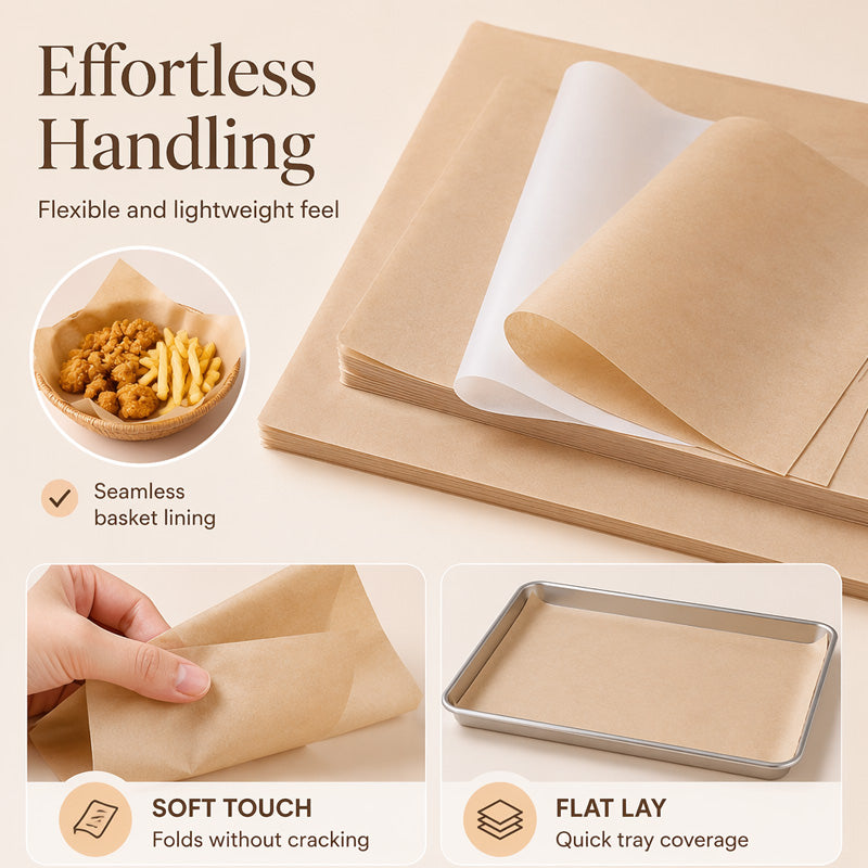 🍪 50% RABATT! 🧑‍🍳 Lebensmittelechte Backpapier-Bögen – Antihaft, ölbeständig & vielseitig – Ideal für Backen, Braten & Frittieren ✨