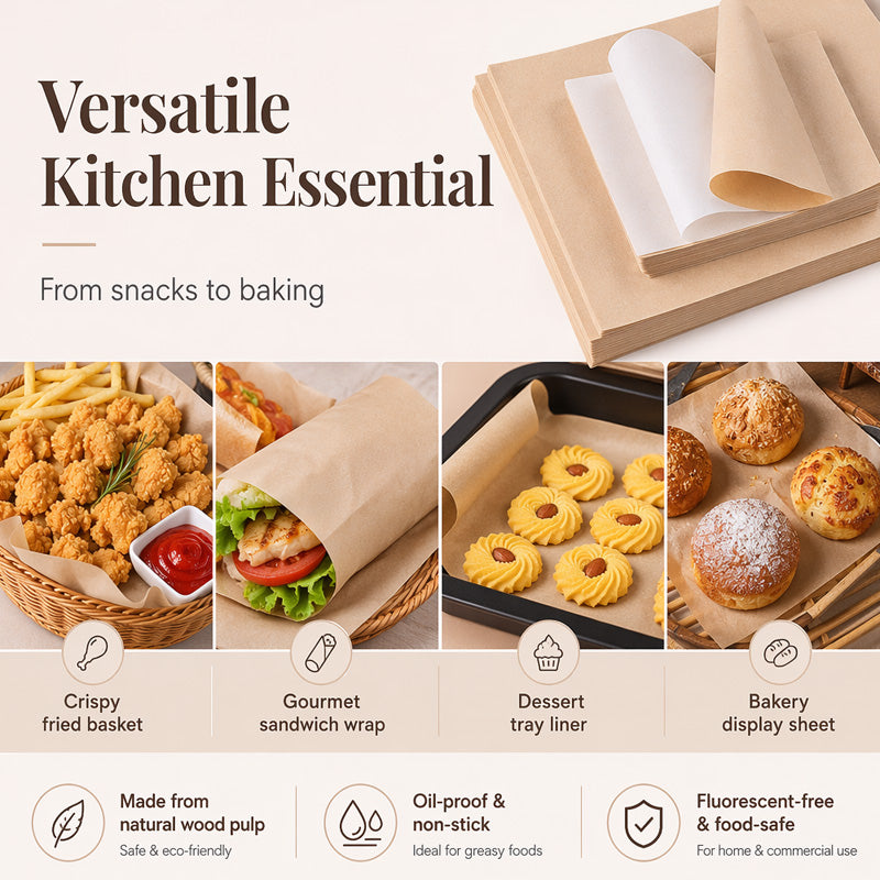 🍪 50% RABATT! 🧑‍🍳 Lebensmittelechte Backpapier-Bögen – Antihaft, ölbeständig & vielseitig – Ideal für Backen, Braten & Frittieren ✨