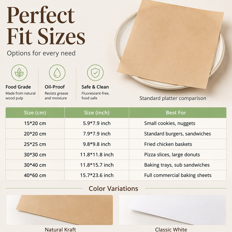 🍪 50% RABATT! 🧑‍🍳 Lebensmittelechte Backpapier-Bögen – Antihaft, ölbeständig & vielseitig – Ideal für Backen, Braten & Frittieren ✨