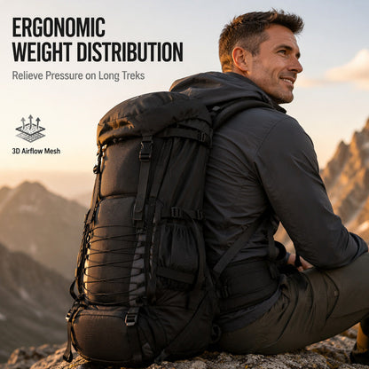 🛍️ 50 % Rabatt – 90L Wanderrucksack – wasserdicht, großes Fassungsvermögen & ergonomisch – ideal für Trekking, Camping & Reisen 🏔️