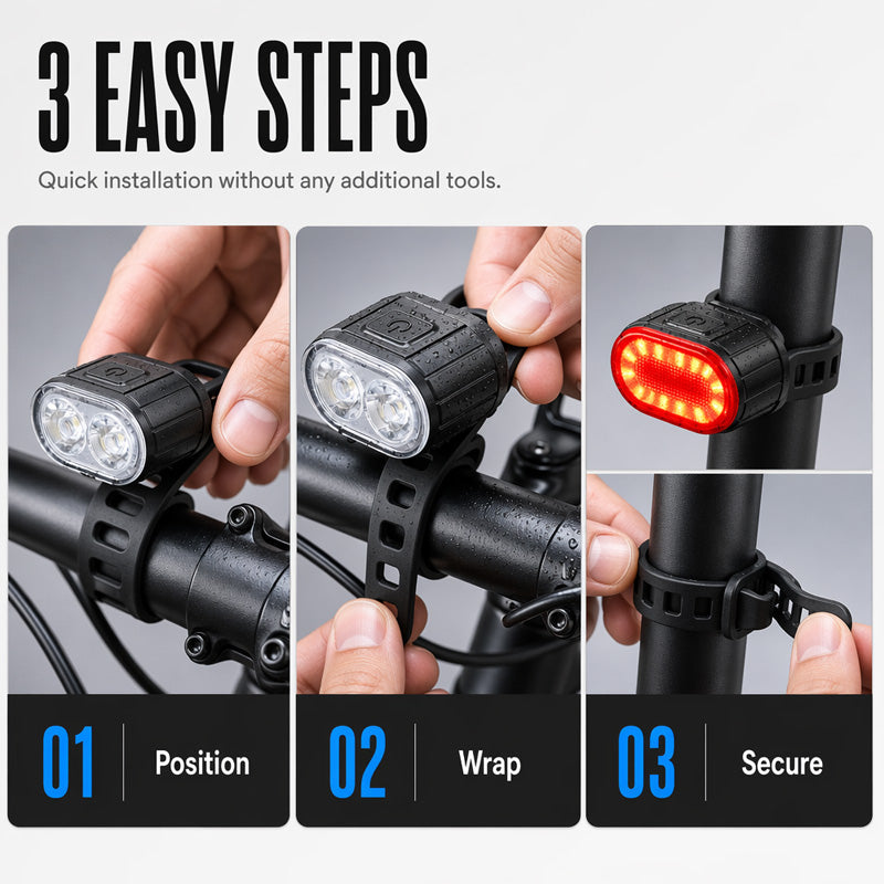 🚴 50% RABATT! 💡 USB-aufladbares Fahrradlicht-Set – Helles LED-Licht, USB-aufladbar & einfache Montage – Perfekt für Nachtfahrten & städtisches Pendeln 🚦