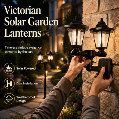 🔥Solange der Vorrat reicht 40 % Rabatt!🎉Retro Solar-Gartenleuchte für Außen – Doppelkopf Hexagonale Straßenlaterne