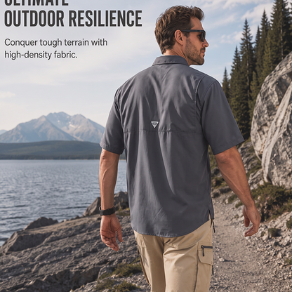 🏔️ 40 % RABATT! 👕 Kurzarm-Wanderhemd für Herren – Hochdichtes Ripstop-Gewebe – Reiß- und knitterfest für Outdoor-Aktivitäten