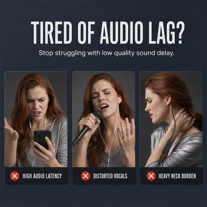 🎤🔊📶 Bluetooth Karaoke Headset mit sicherem Kragenfederclip, leichtes drahtloses Gesangsheadset für Live & Unterricht