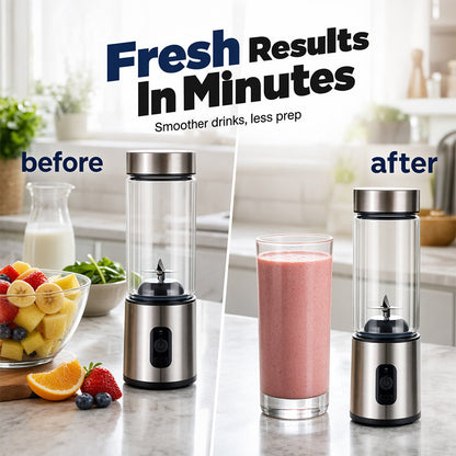 🥤 60% RABATT! ⚡ Tragbarer Elektrischer Mixer – Leistungsstark, kompakt & wiederaufladbar – Perfekt für Smoothies, Shakes und Säfte unterwegs 🏃‍♀️