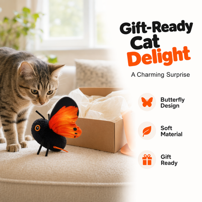 🐱 50 % Rabatt – Elektrisches Schmetterlings-Katzenspielzeug mit Aufhängung – automatische Flügelbewegung, elastische Leine & weckt den Jagdinstinkt 🦋