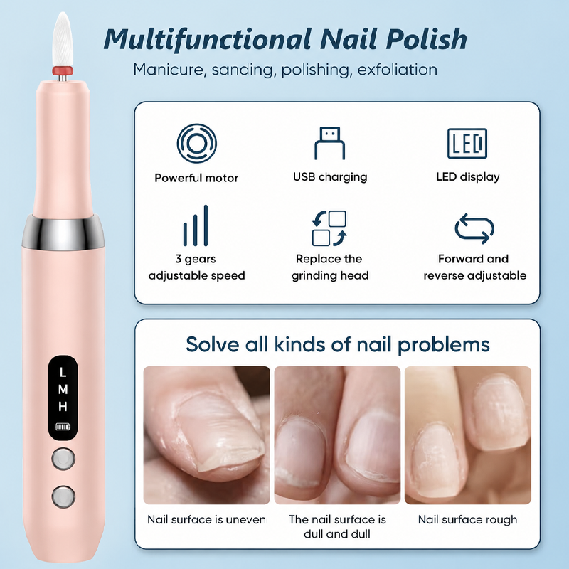 ⏰ 50% RABATT💅🔋 Kabelloser elektrischer Nagelfräser mit Ladestation – Professionelle Maniküre zu Hause! | Tragbar, aufladbar & jederzeit einsatzbereit ✨