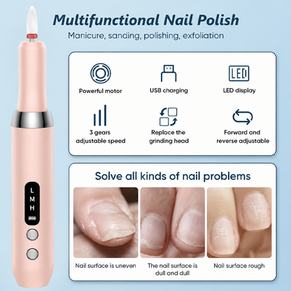 ⏰ 50% RABATT💅🔋 Kabelloser elektrischer Nagelfräser mit Ladestation – Professionelle Maniküre zu Hause! | Tragbar, aufladbar & jederzeit einsatzbereit ✨