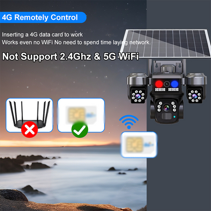📢📢50% RABATT !!⏰ Kabellose Solar-Überwachungskamera – 3 Linsen, Nachtsicht & IP66 – Perfekt für Haus, Hof & Grundstück ☀️