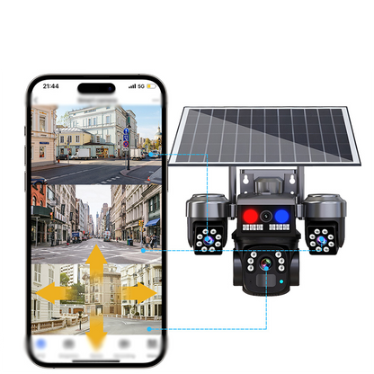 📢📢50% RABATT !!⏰ Kabellose Solar-Überwachungskamera – 3 Linsen, Nachtsicht & IP66 – Perfekt für Haus, Hof & Grundstück ☀️