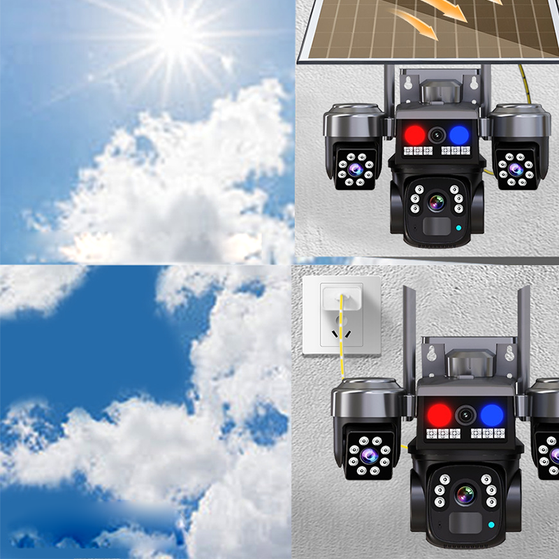 📢📢50% RABATT !!⏰ Kabellose Solar-Überwachungskamera – 3 Linsen, Nachtsicht & IP66 – Perfekt für Haus, Hof & Grundstück ☀️