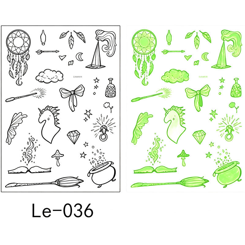 📢📢 JETZT 50 % RABATT!! ⏰Leuchtende Halloween-Tattoos für Kinder – Wasserfeste Cartoon-Glow-Sticker