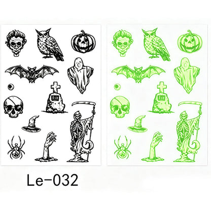 📢📢 JETZT 50 % RABATT!! ⏰Leuchtende Halloween-Tattoos für Kinder – Wasserfeste Cartoon-Glow-Sticker