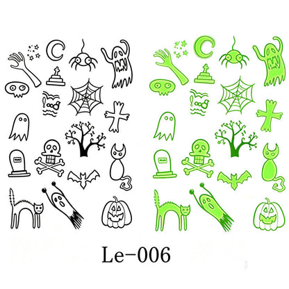 📢📢 JETZT 50 % RABATT!! ⏰Leuchtende Halloween-Tattoos für Kinder – Wasserfeste Cartoon-Glow-Sticker