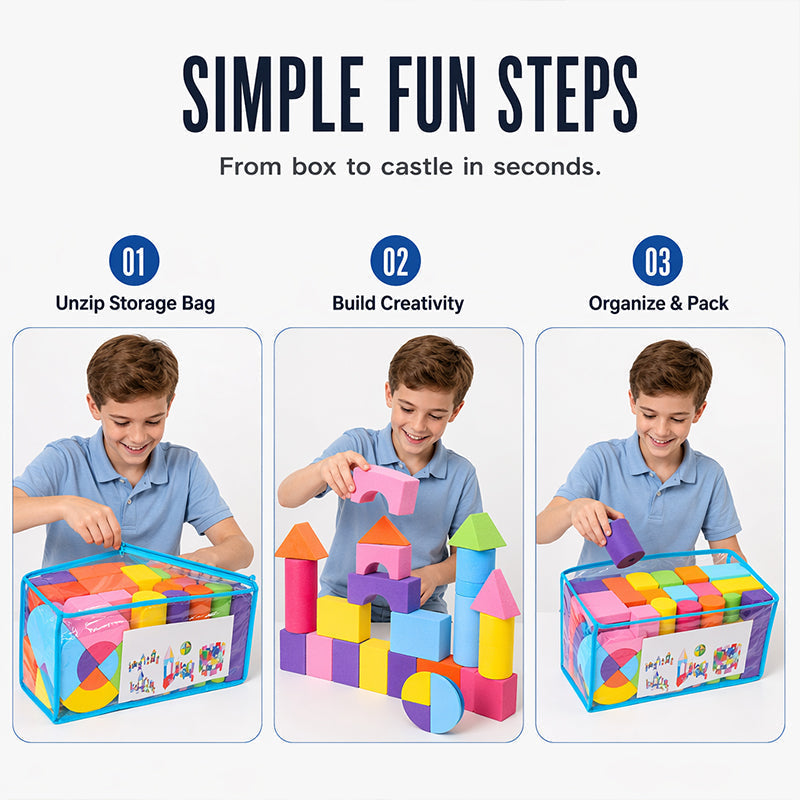 ⏳Zeitlich begrenzter 50% Rabatt⏰ Kinder Weiches EVA-Schaum Bausteine Set🏰