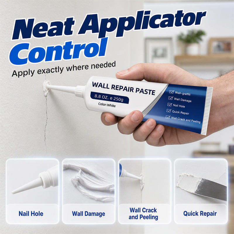 🏠 50% RABATT JETZT! 🛡️ Wasserdichte Wandreparaturpaste – Füllt Risse schnell, glatte weiße Oberfläche & DIY-freundlich – Perfekt für schnelle Ausbesserungen ohne Fachmann ✨